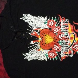 Black Biker Top Womens